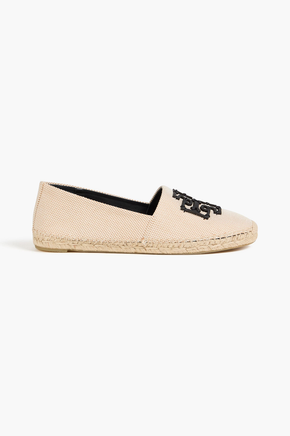 Tory Burch Ines Embellished Canvas Espadrilles In Brown