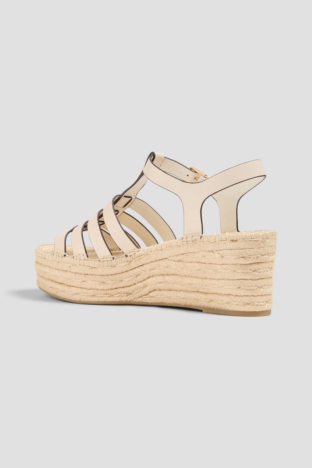 TORY BURCH Fisherman leather espadrille wedge sandals