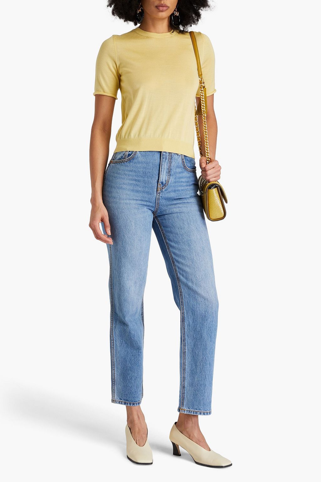 TORY BURCH كنزة رياضية من مزيج حرير والصوف