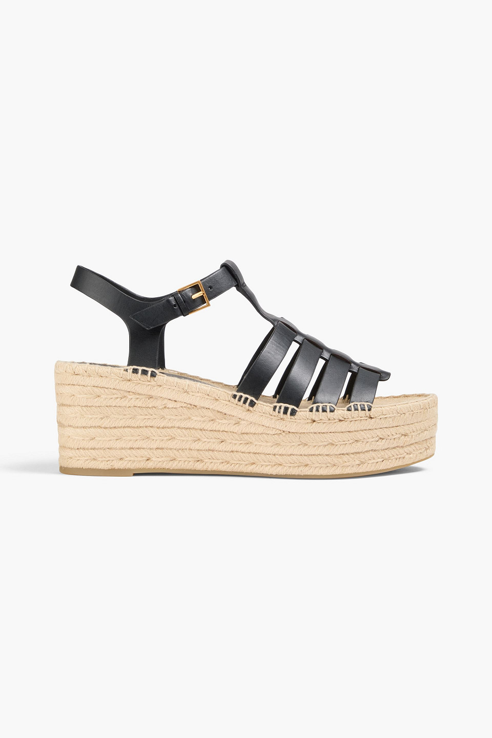 Tory Burch Fisherman Espadrille Wedge In Black