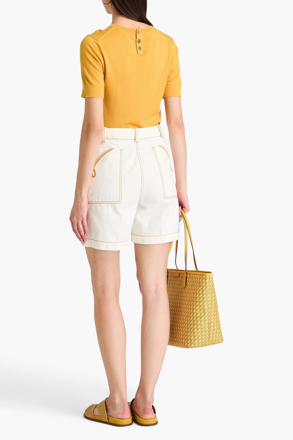 TORY BURCH شورت من الدينم