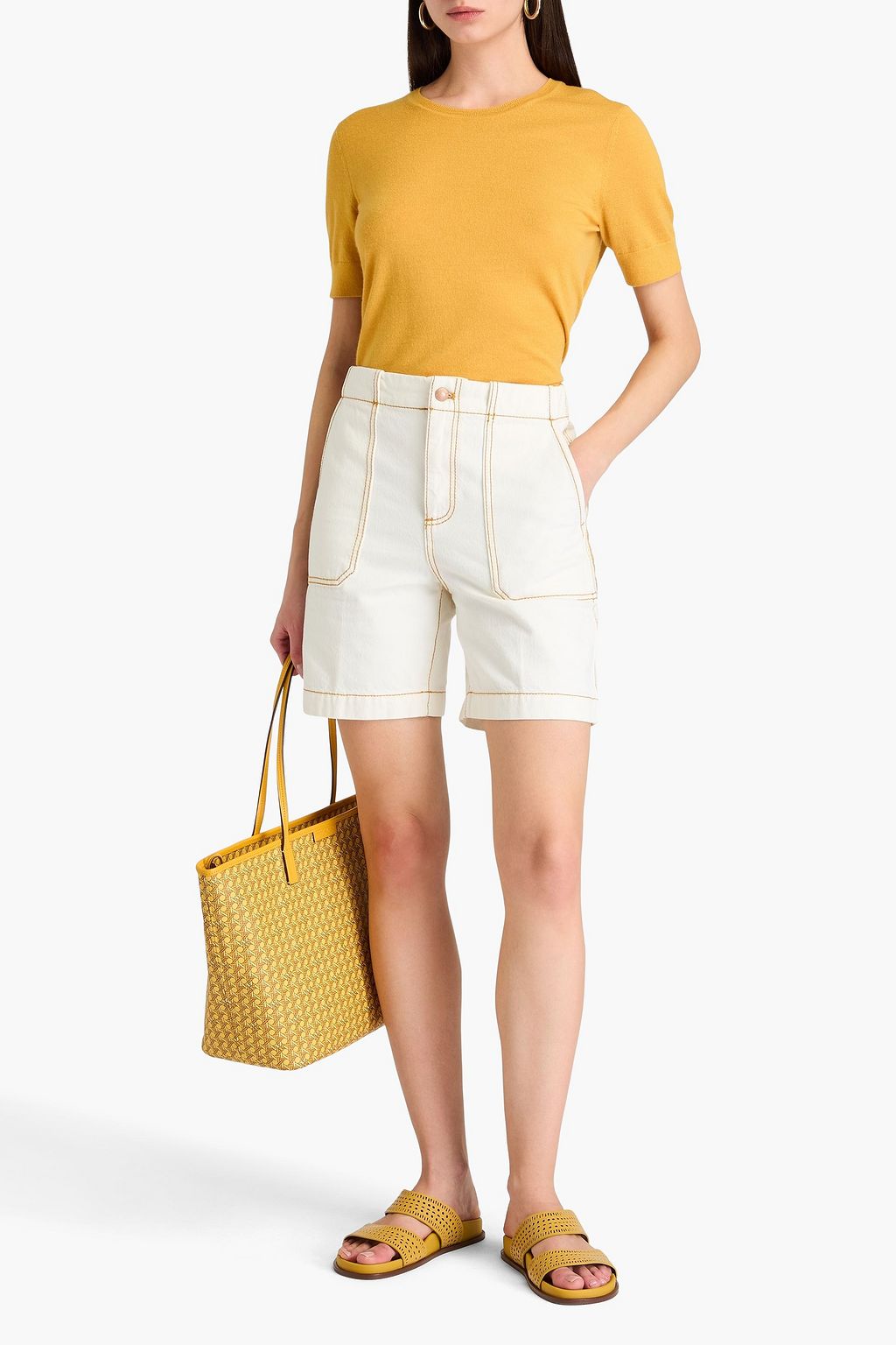TORY BURCH شورت من الدينم