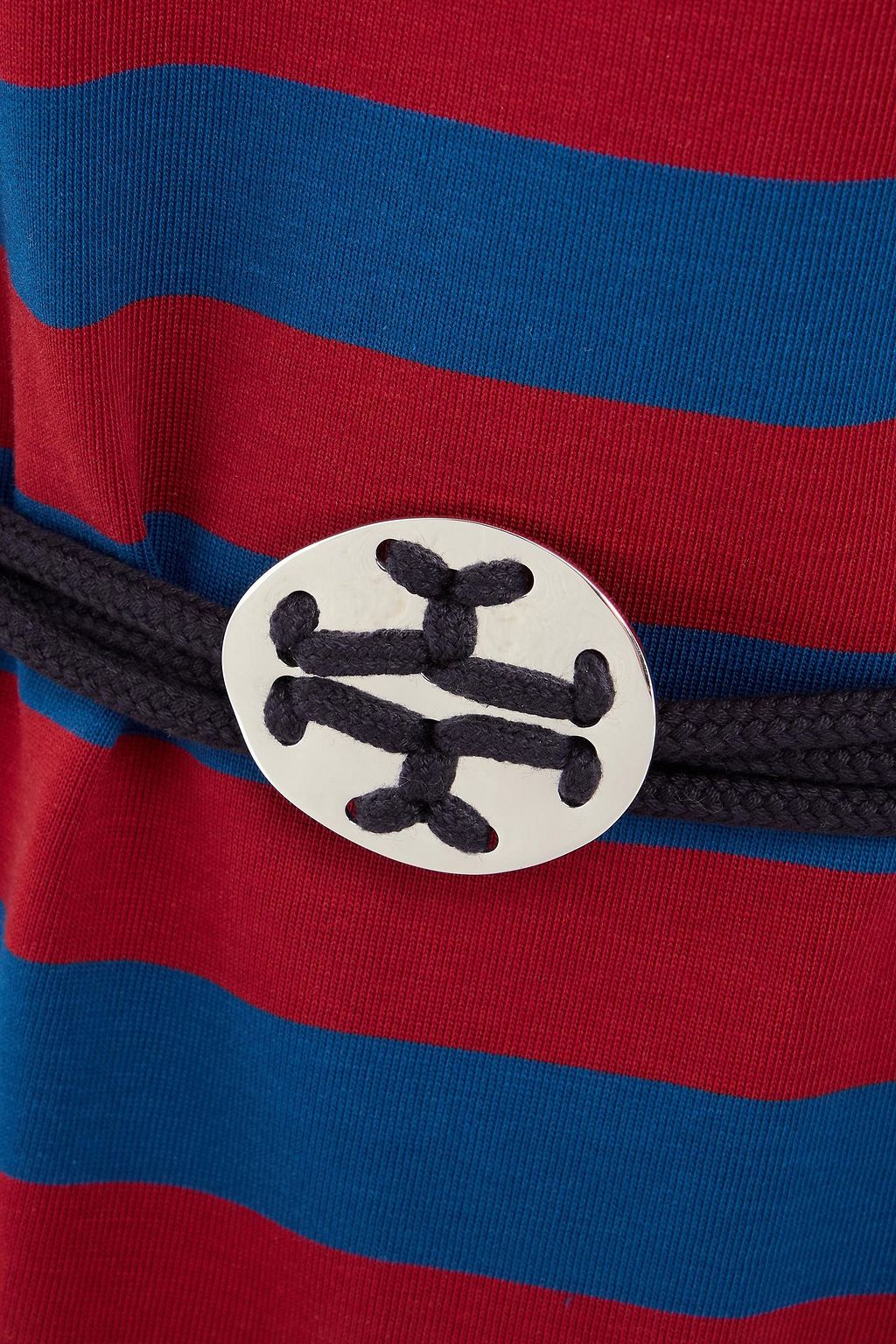 TORY BURCH 스트라이프 코튼 저지 미디 드레스