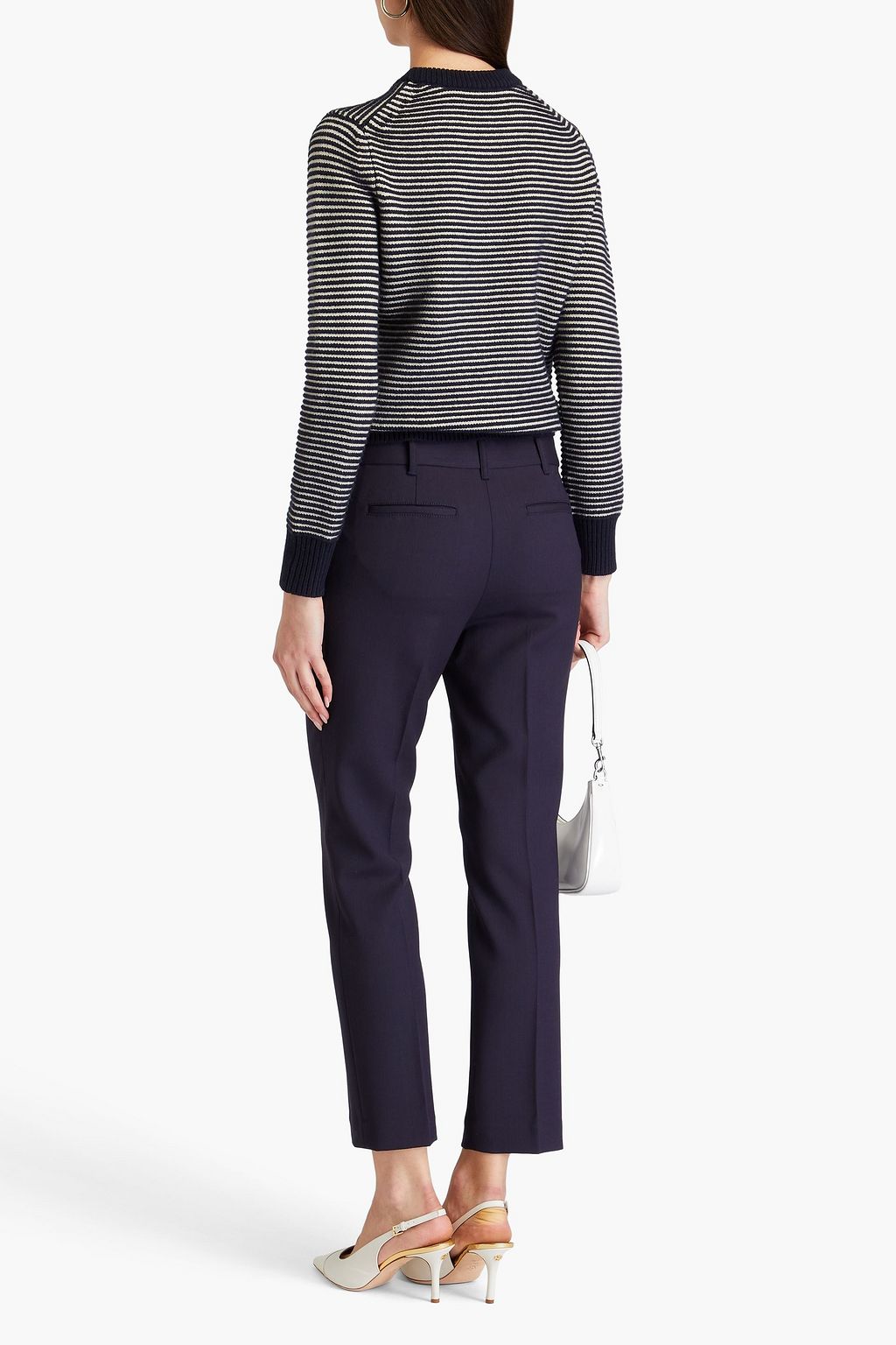 TORY BURCH 울 혼방 크레이프 스키니 팬츠