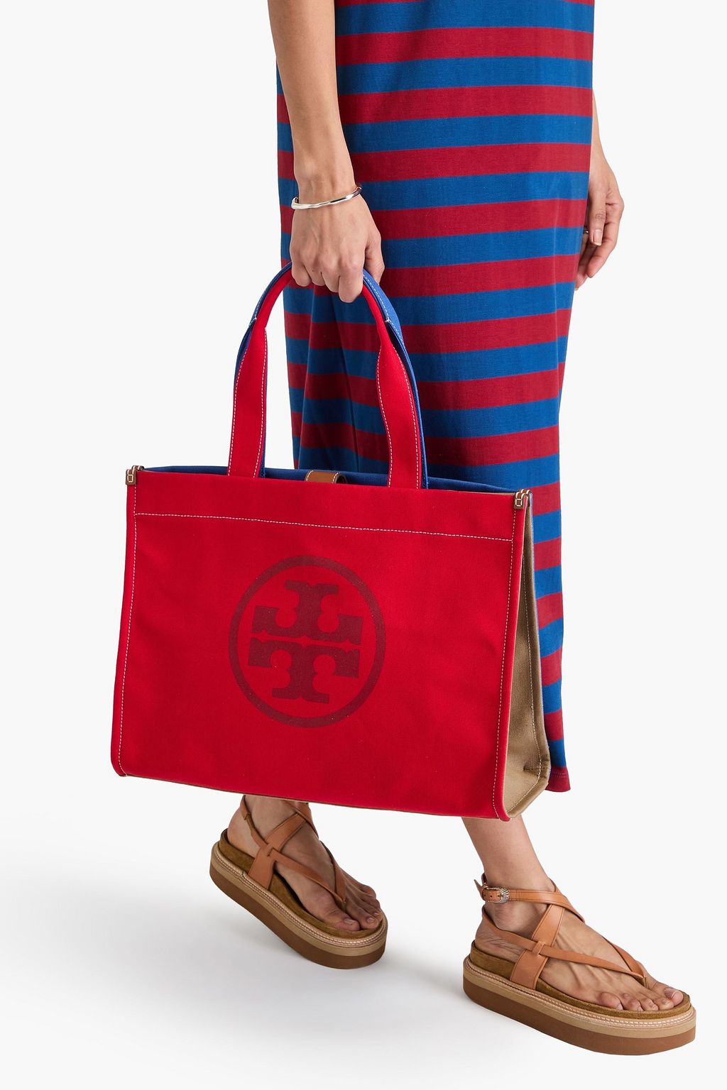 TORY BURCH Ella color-block canvas tote