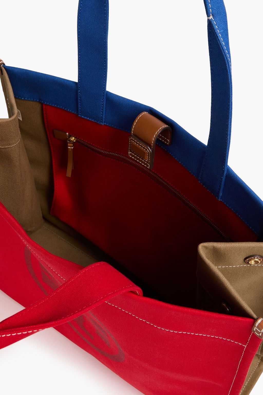 TORY BURCH Ella color-block canvas tote