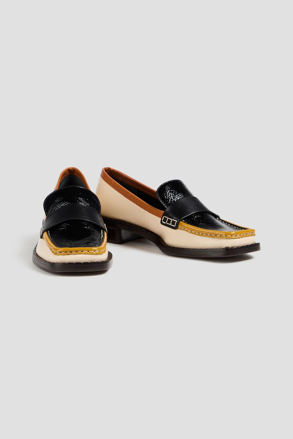 TORY BURCH 컬러블록 가죽 로퍼