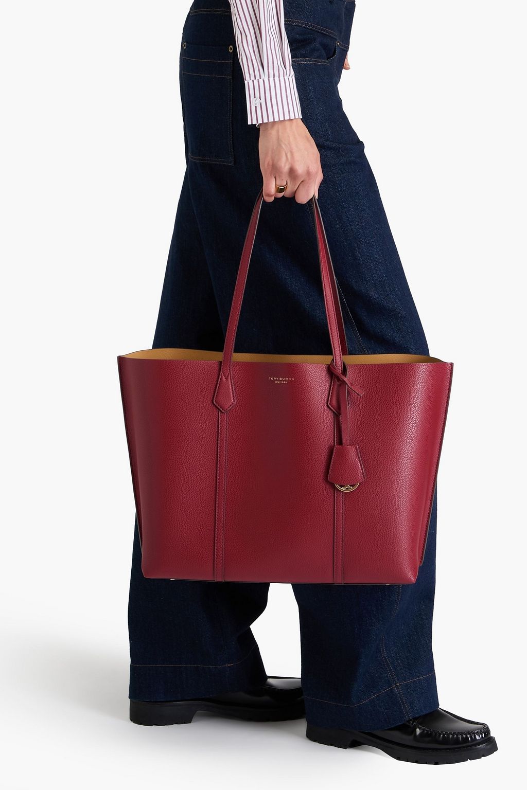 TORY BURCH Perry pebbled-leather tote