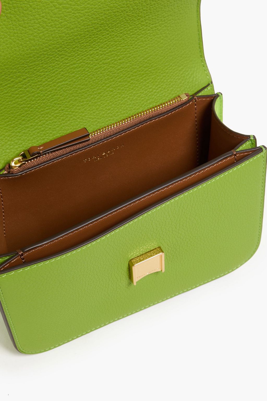 TORY BURCH Eleonor pebbled-leather and suede shoulder bag