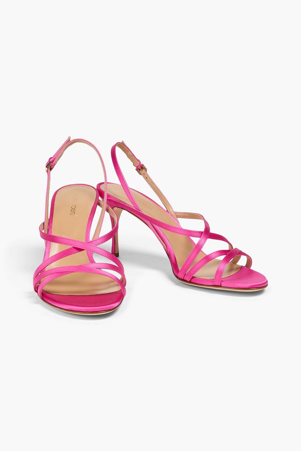 SERGIO ROSSI Raso satin slingback sandals