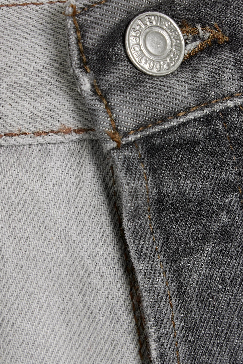 Shop Eb Denim Winona Two-tone High-rise Straight-leg Jeans In Gray