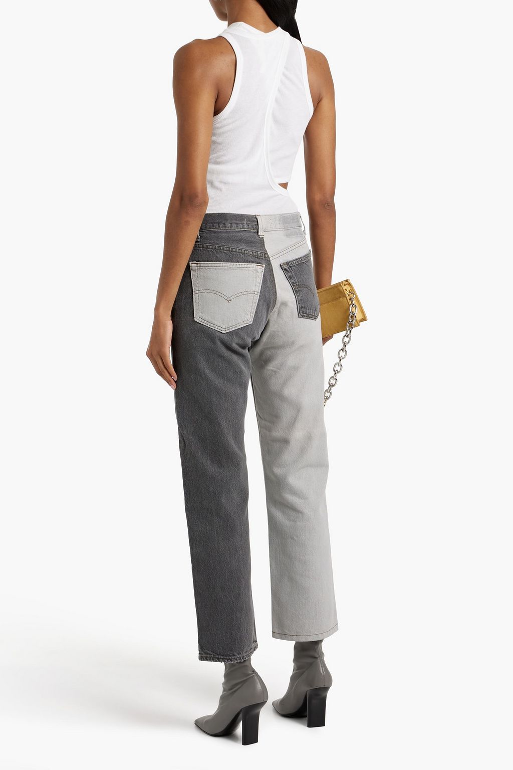 EB DENIM Winona two-tone high-rise slim-leg jeans