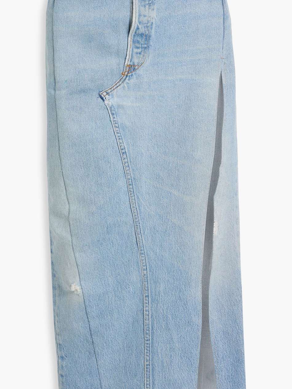 robi distressed denim maxi skirt