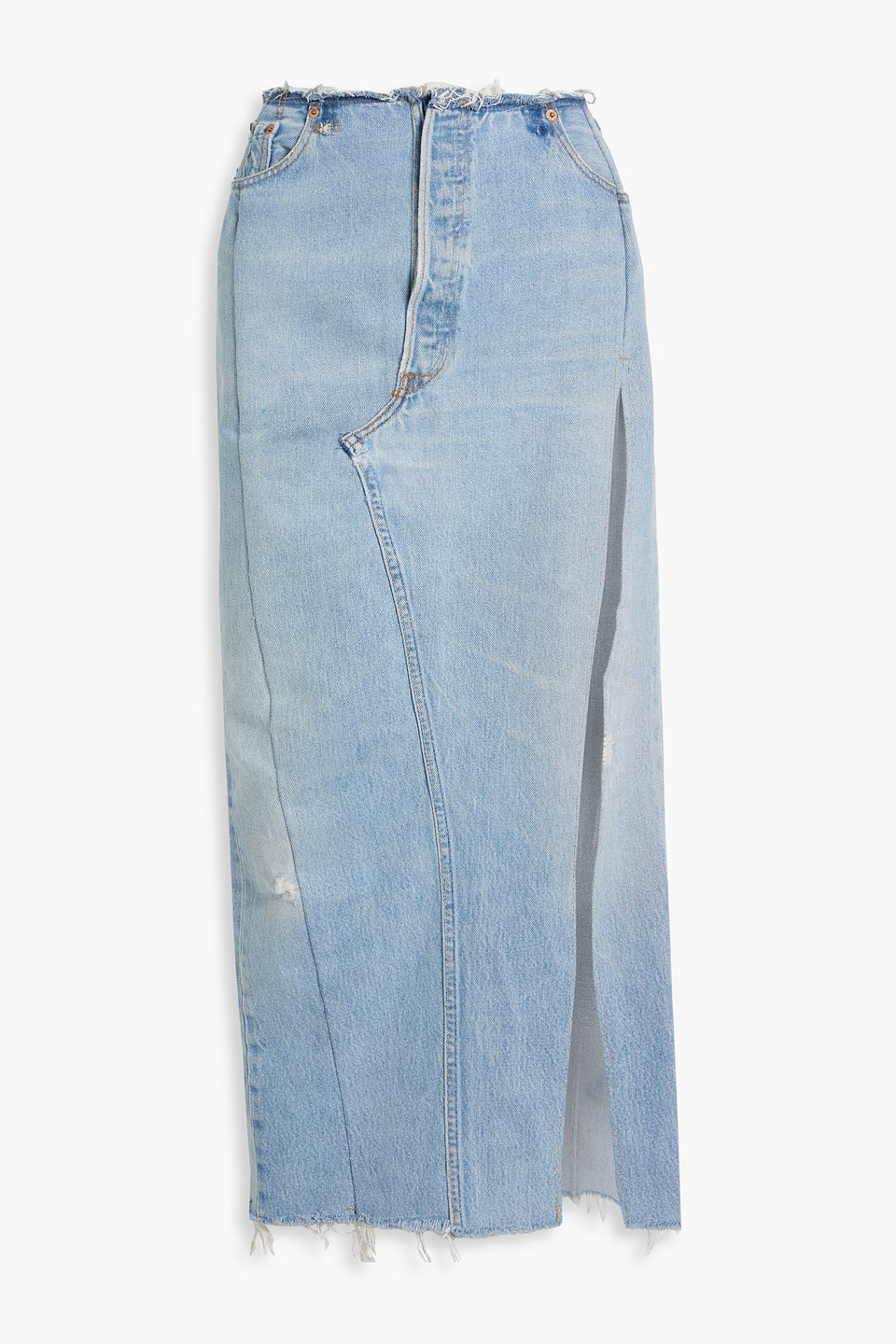 Eb Denim Ellison Denim Maxi Skirt In Light Denim