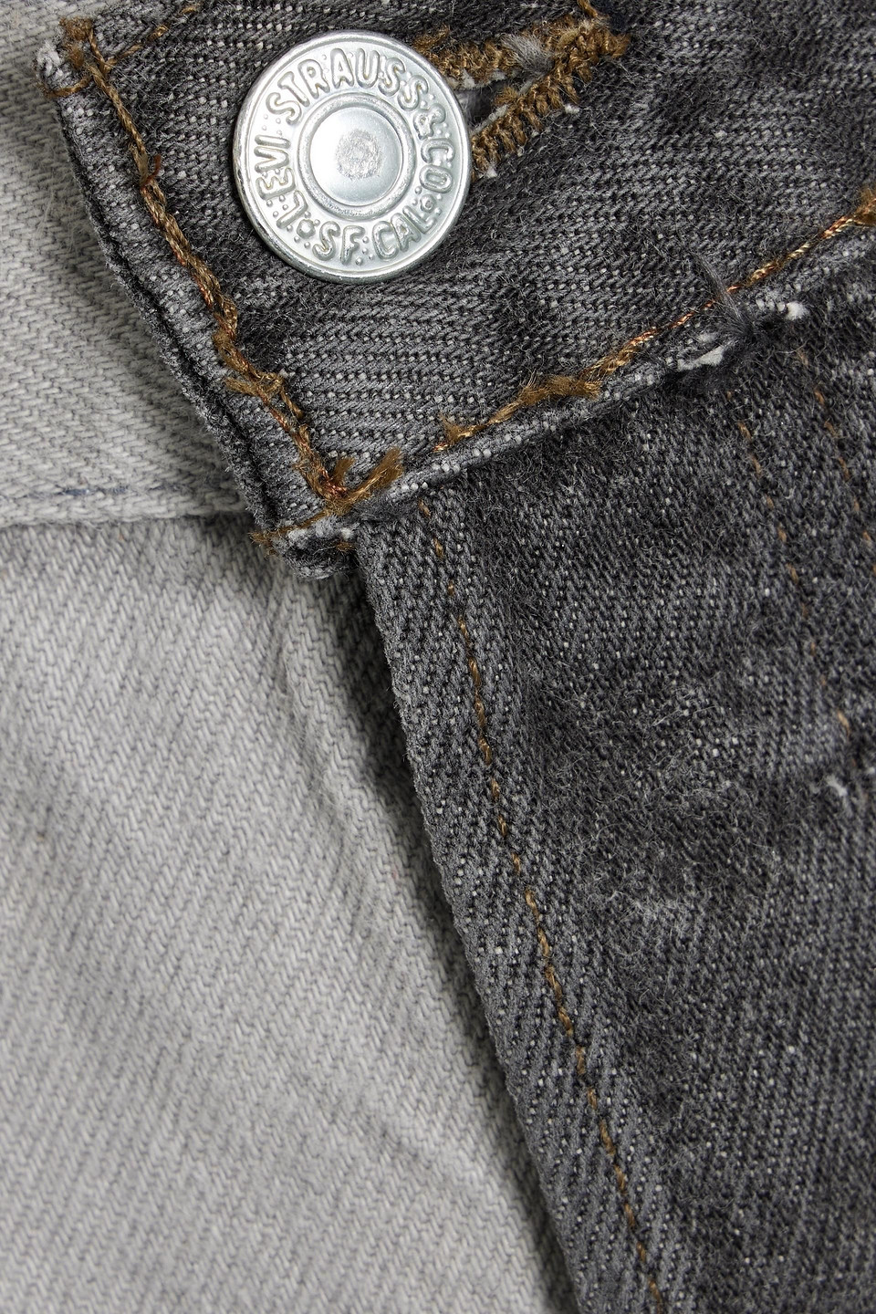 Shop Eb Denim Winona Two-tone High-rise Slim-leg Jeans In Gray