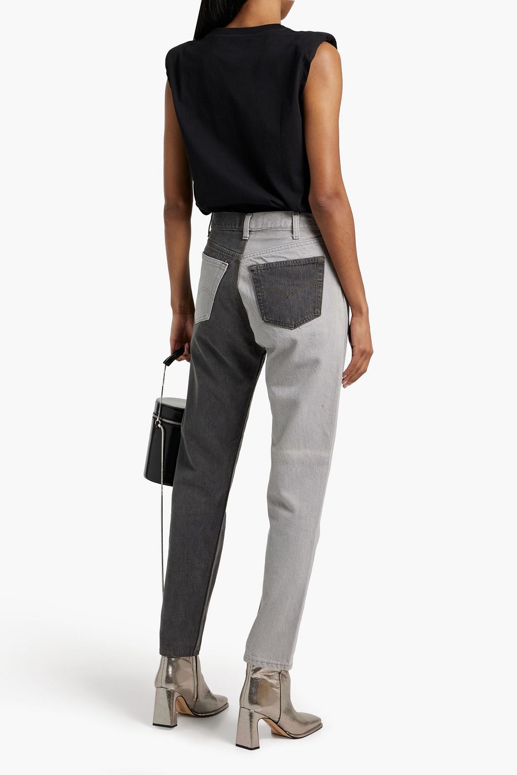 EB DENIM Winona two-tone high-rise slim-leg jeans