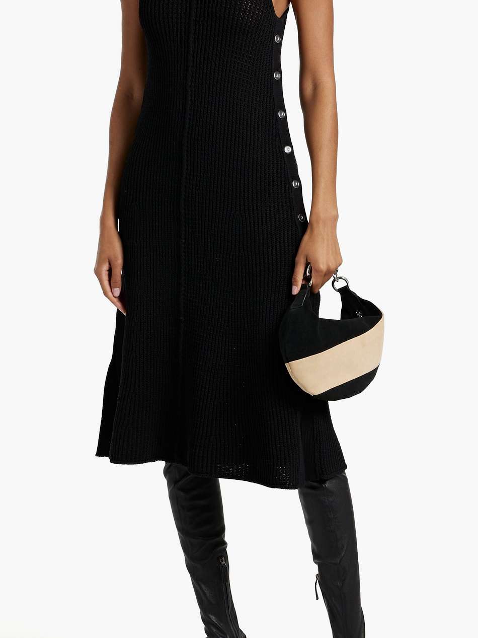 ribbed cotton-blend dress