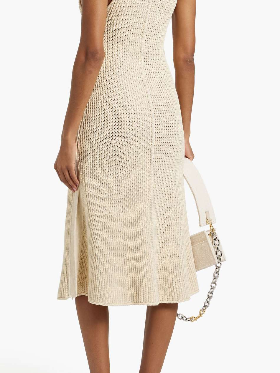 ribbed cotton-blend dress