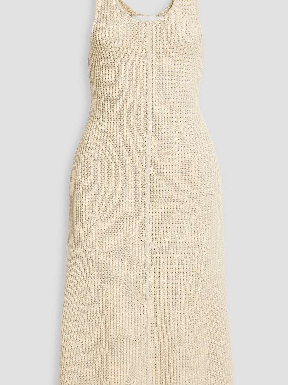 ribbed cotton-blend dress