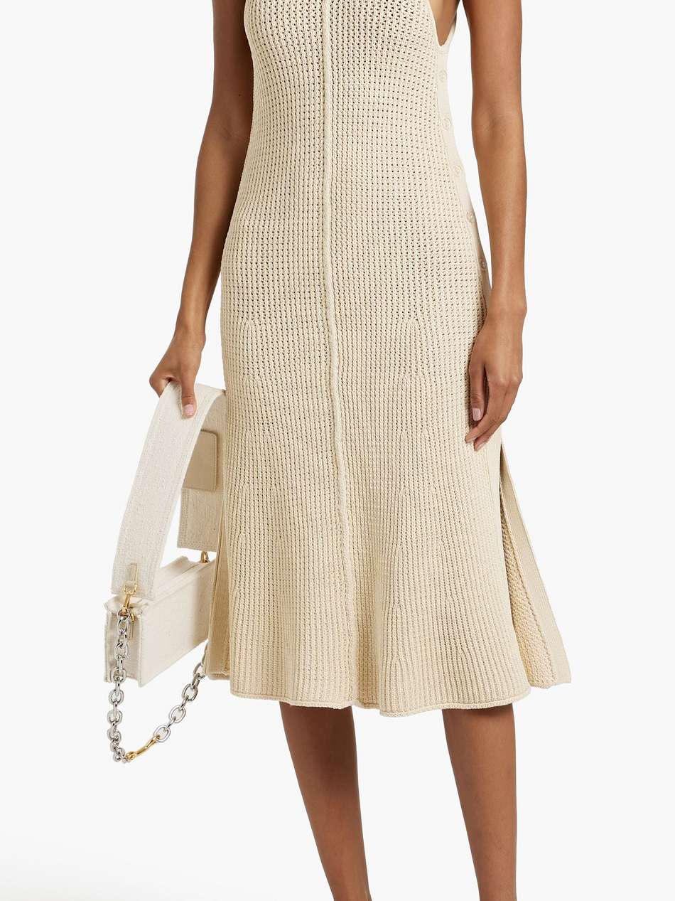 ribbed cotton-blend dress