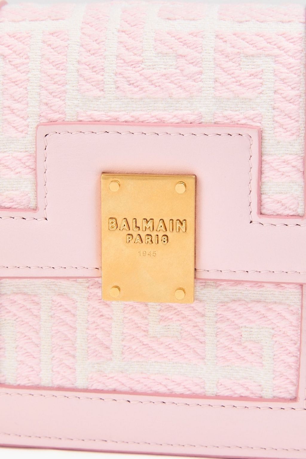 BALMAIN Jacquard and leather cardholder