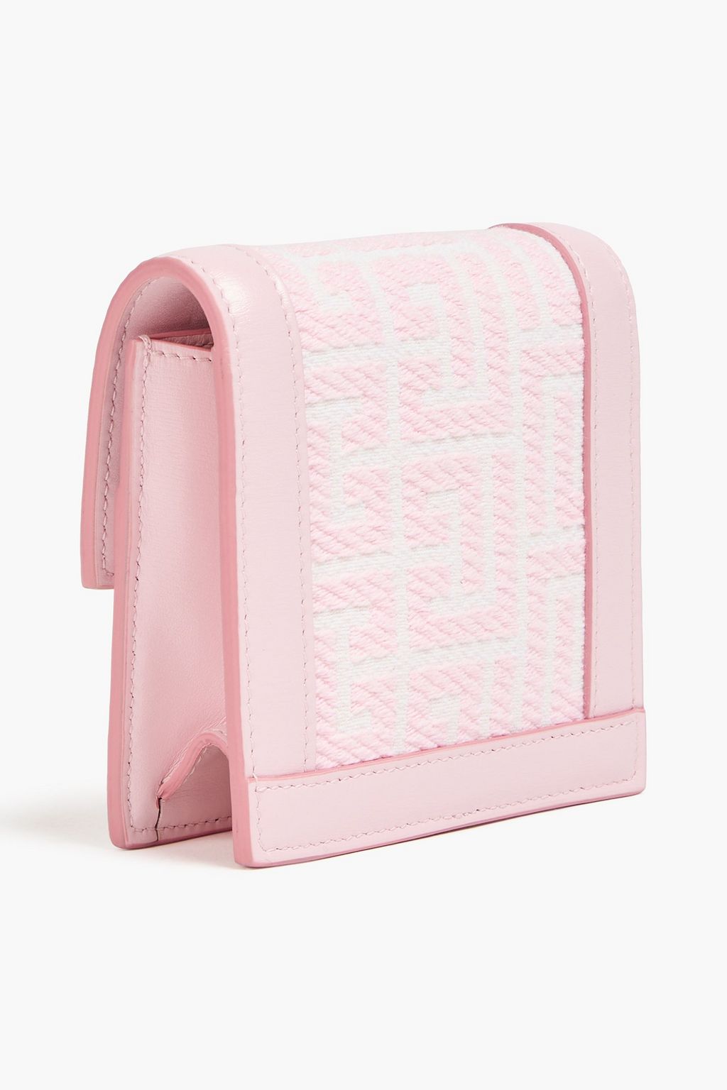 BALMAIN Jacquard and leather cardholder