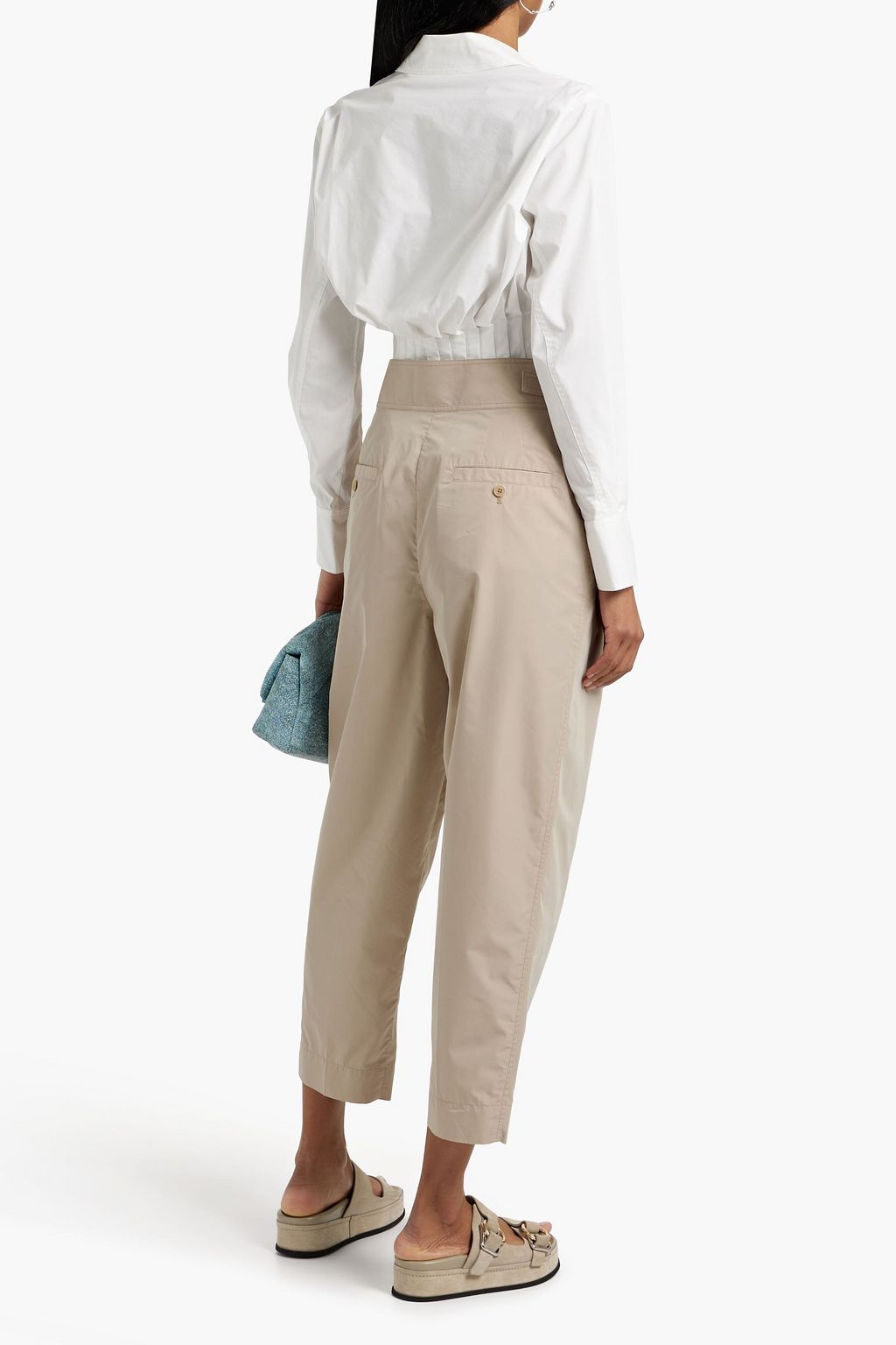 3.1 PHILLIP LIM Cropped pleated cotton-blend tapered pants