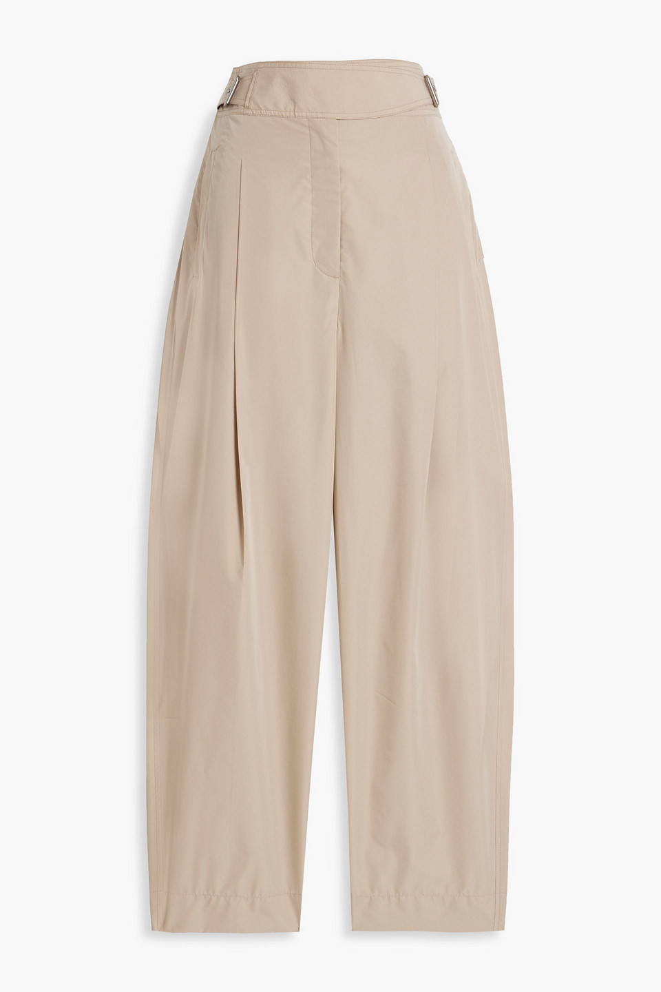 3.1 Phillip Lim Cropped Pleated Cotton-blend Tapered Pants In Beige