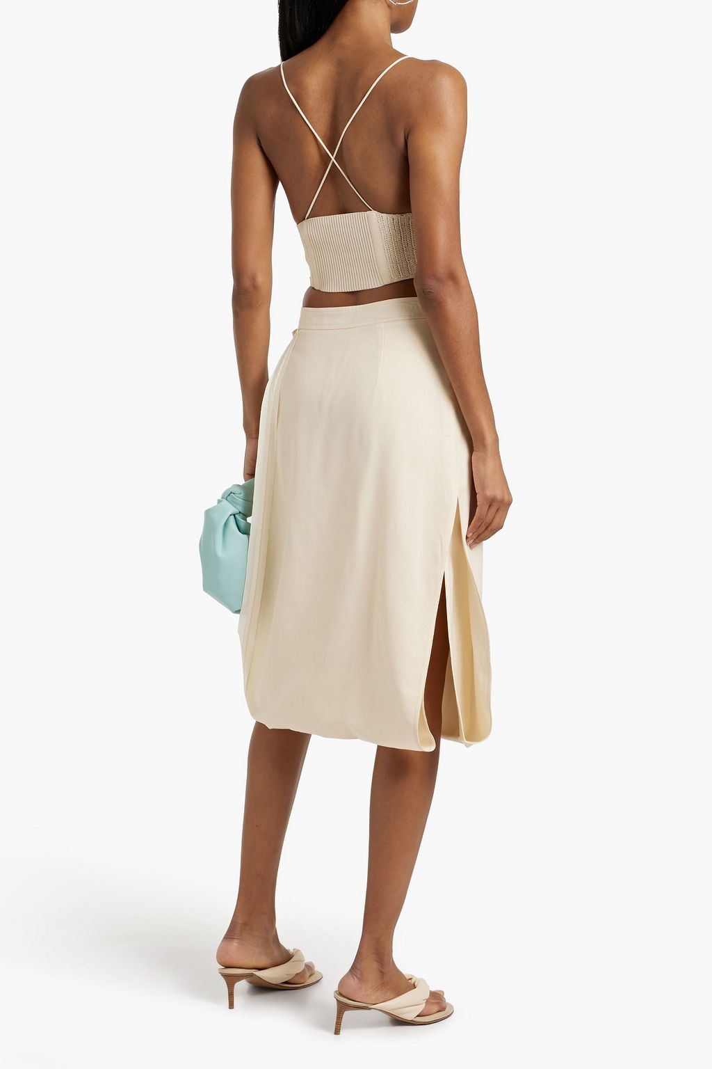 3.1 PHILLIP LIM Wrap-effect wool-blend midi skirt