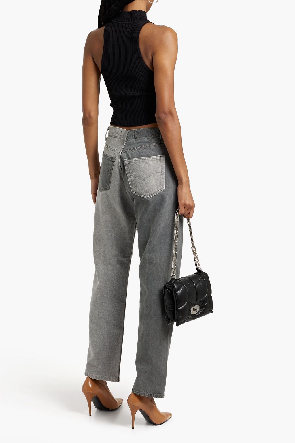 EB DENIM Winona two-tone high-rise slim-leg jeans