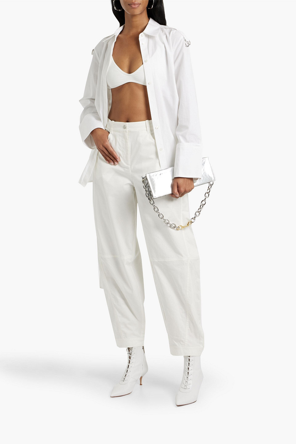 Simkhai Kairi Cotton-blend Tapered Pants In White