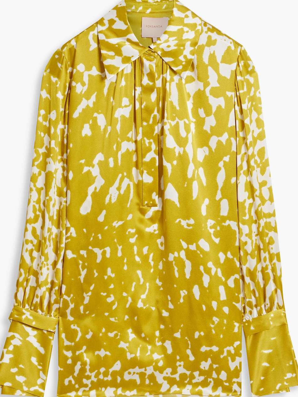 printed silk-satin top