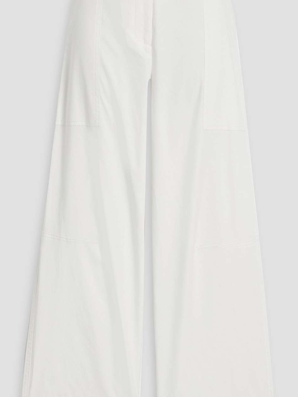 jenny belted cropped cotton-blend wide-leg pants