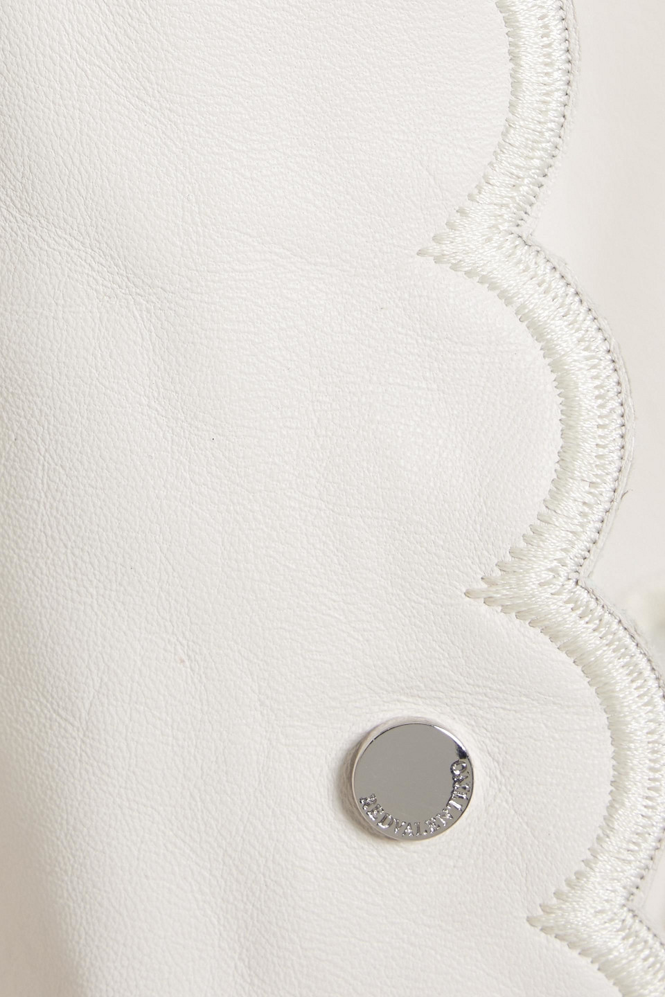Red Valentino Broderie Anglaise Leather Shirt In White