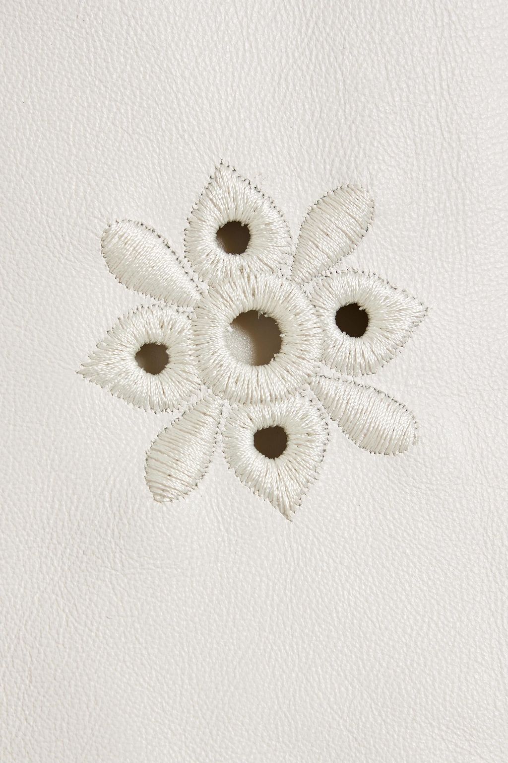 REDVALENTINO Broderie anglaise leather shorts