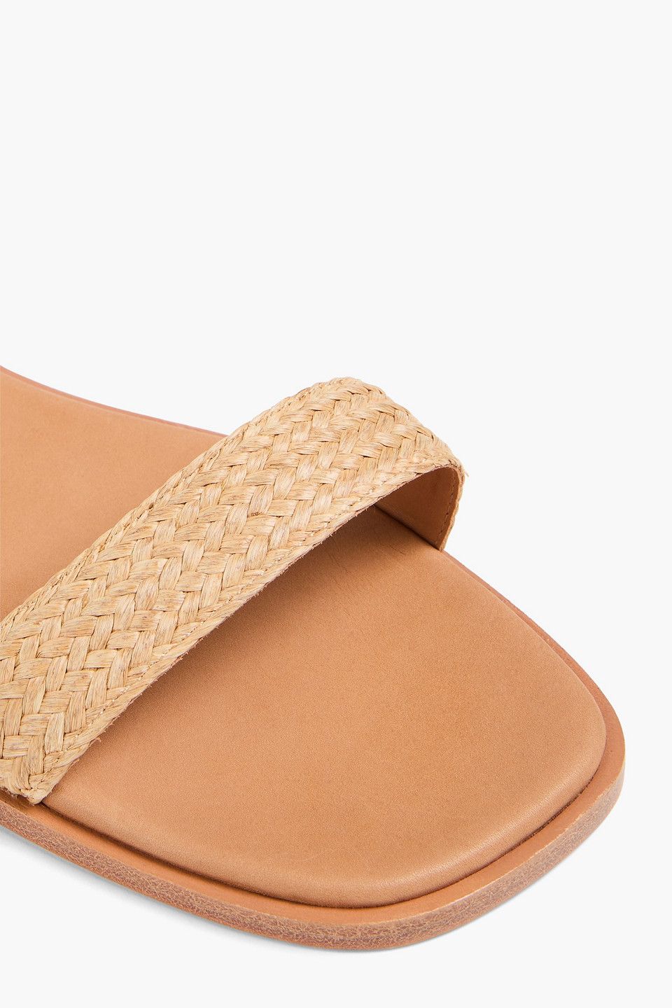 VINCE MARTINA LEATHER AND JUTE SANDALS