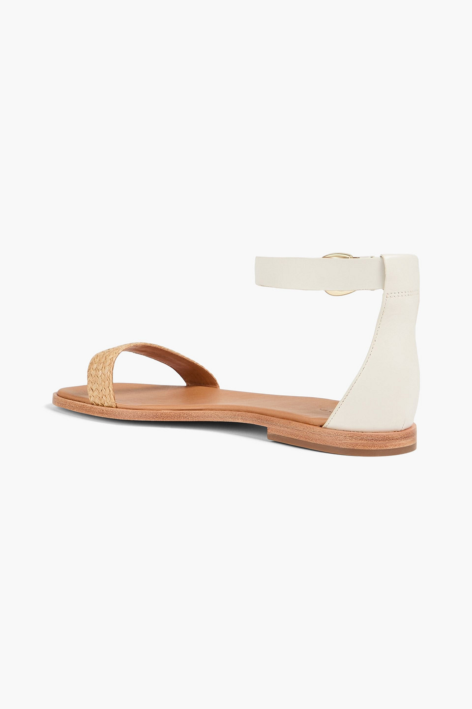 VINCE MARTINA LEATHER AND JUTE SANDALS