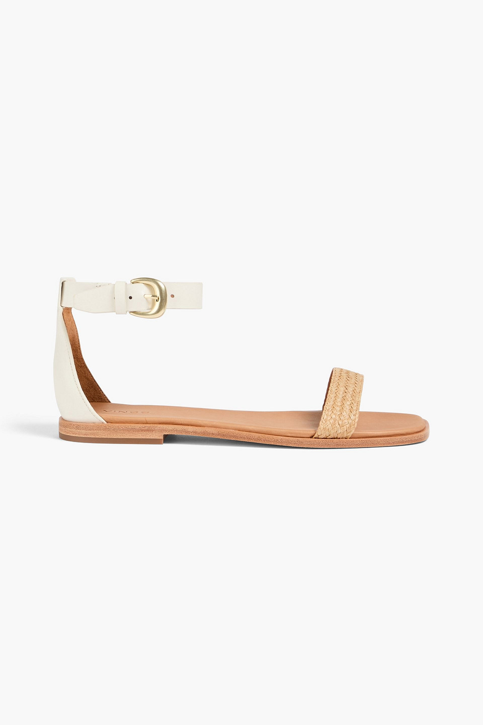 Vince Martina Leather And Jute Sandals In Beige