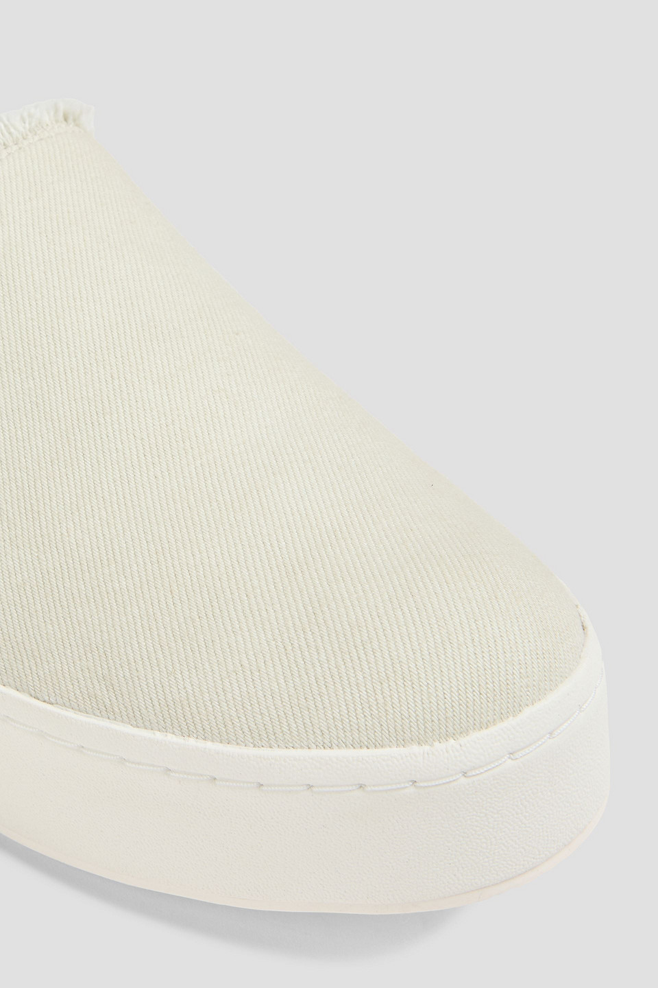 Vince Warren Twill Platform Slip-on Sneakers In Ecru