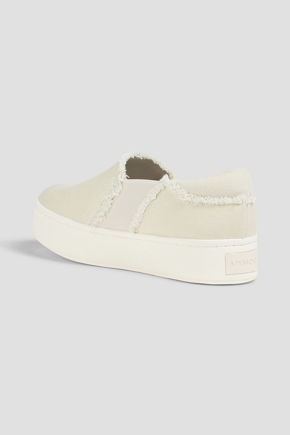 Vince Warren Twill Platform Slip-on Sneakers In Ecru