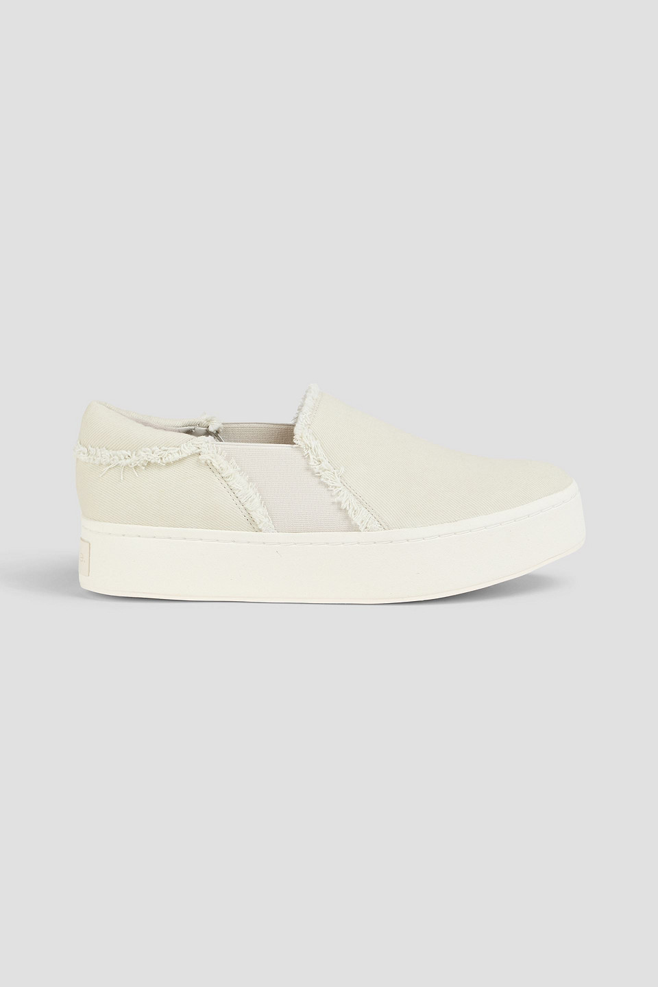 Vince Warren Twill Platform Slip-on Trainers In Ecru