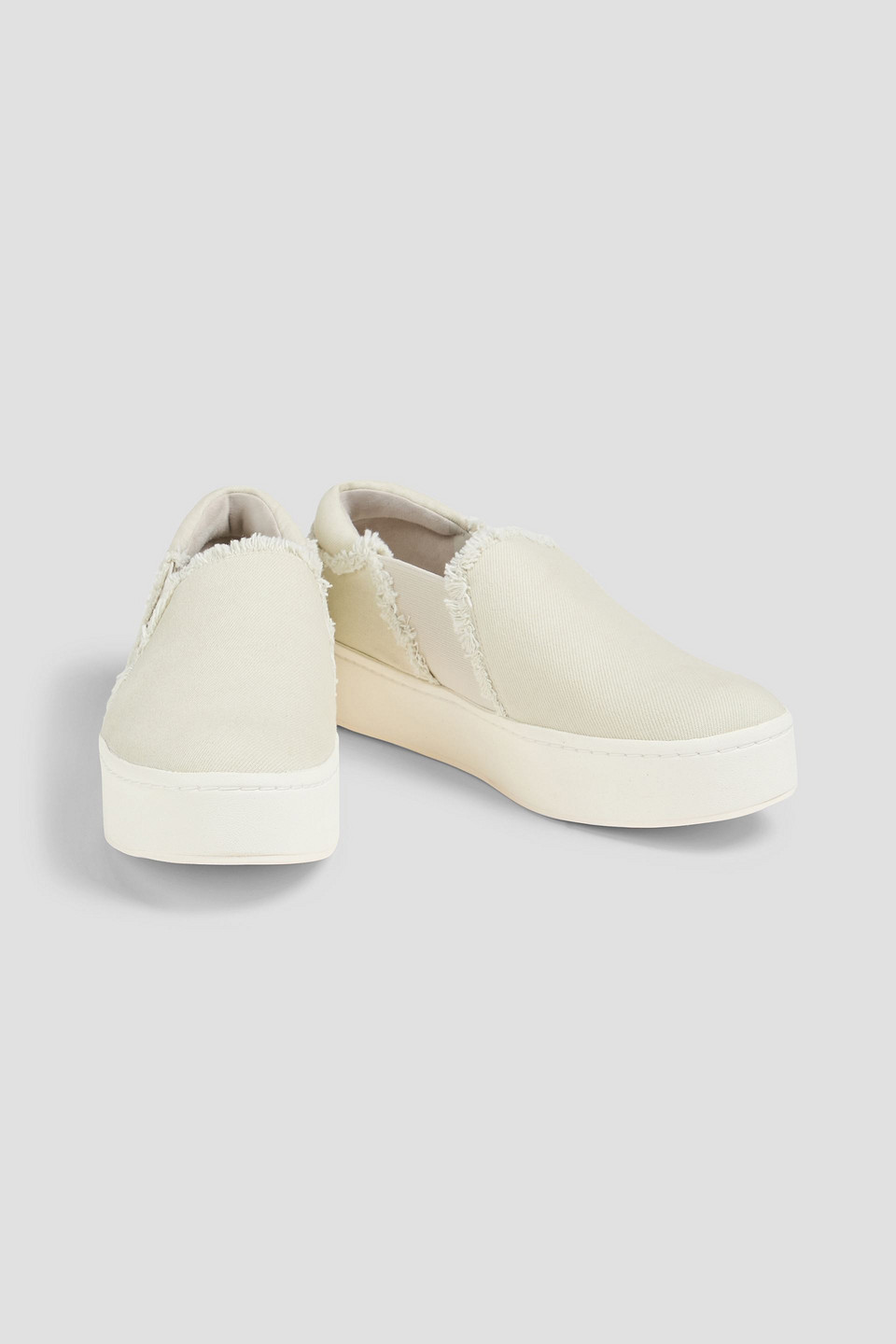 Vince Warren Twill Platform Slip-on Sneakers In Ecru