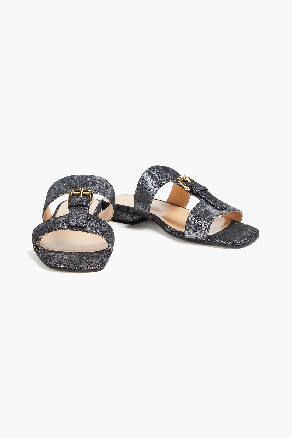  Sergio Rossi - Glittered Suede Sandals - Metallic - Eu 36 