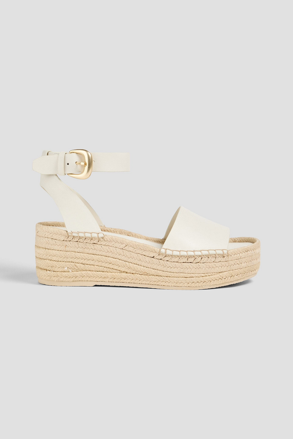 Vince Belisa Leather Espadrille Wedge Sandals In Off-white
