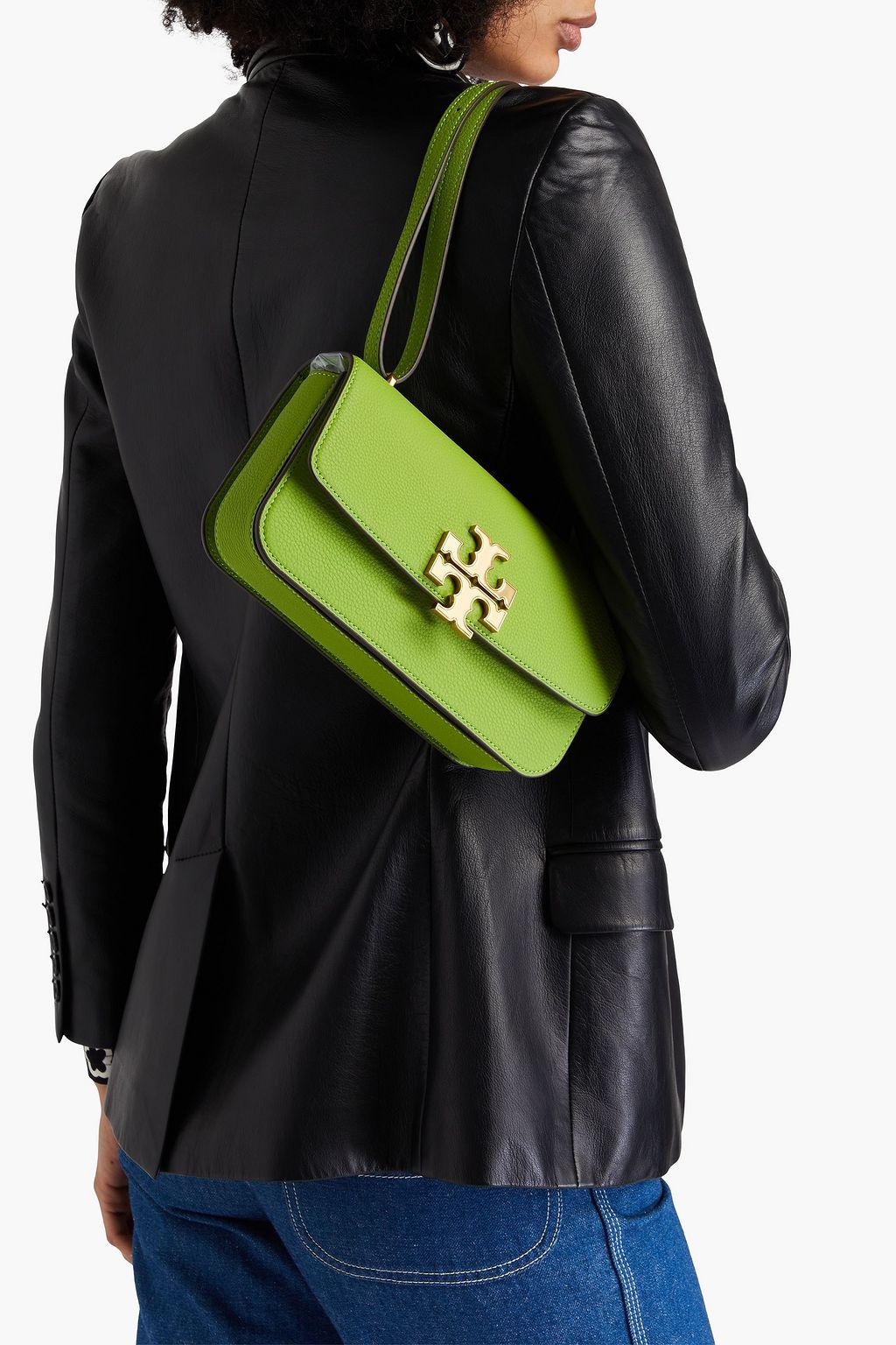 TORY BURCH Eleanor kleine Schultertasche aus Narbenleder