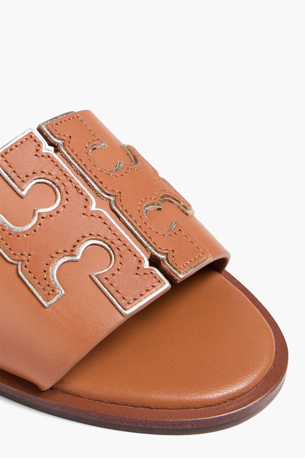 TORY BURCH Ines Pantoletten aus Leder mit Applikationen
