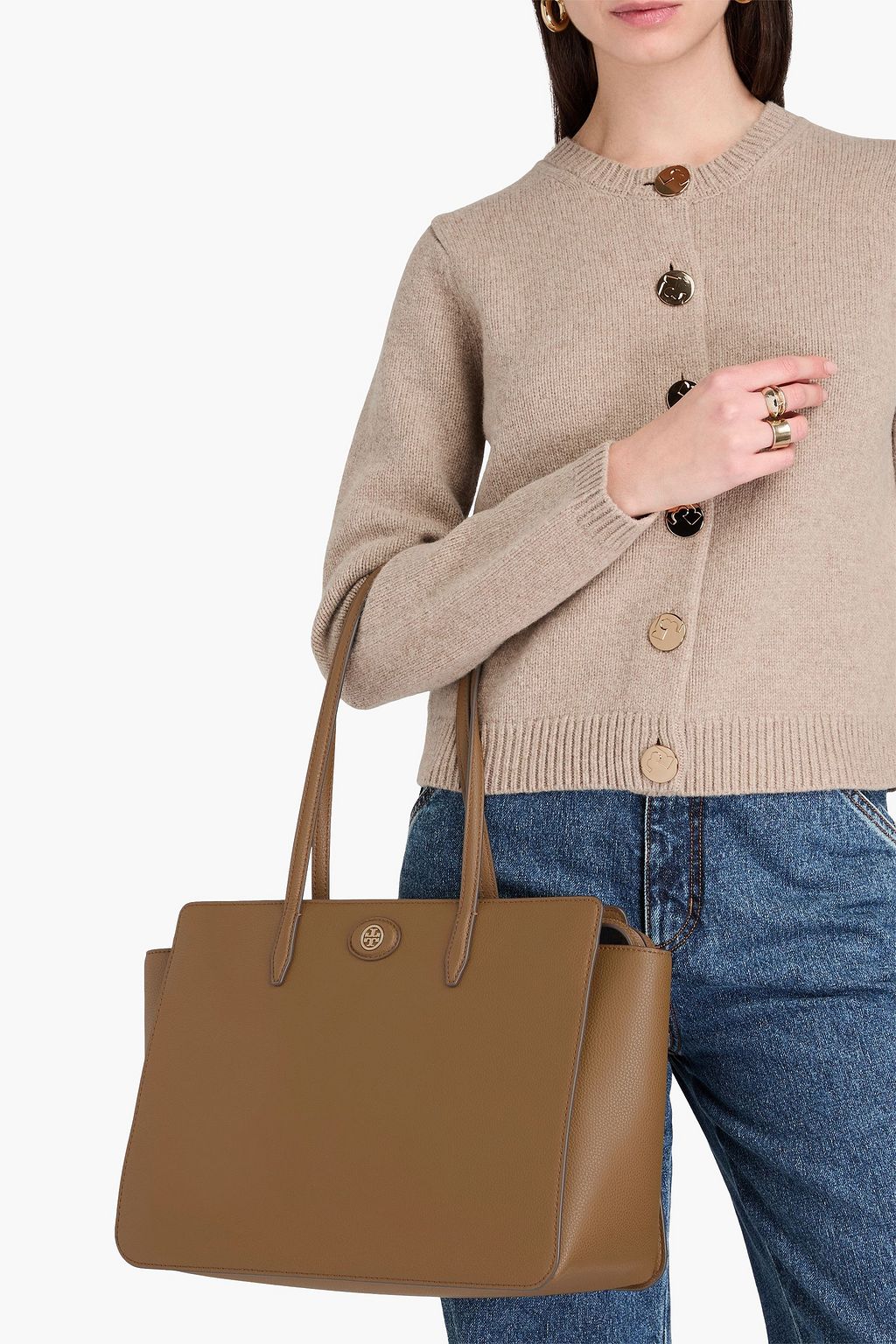 TORY BURCH Robinson pebbled-leather tote