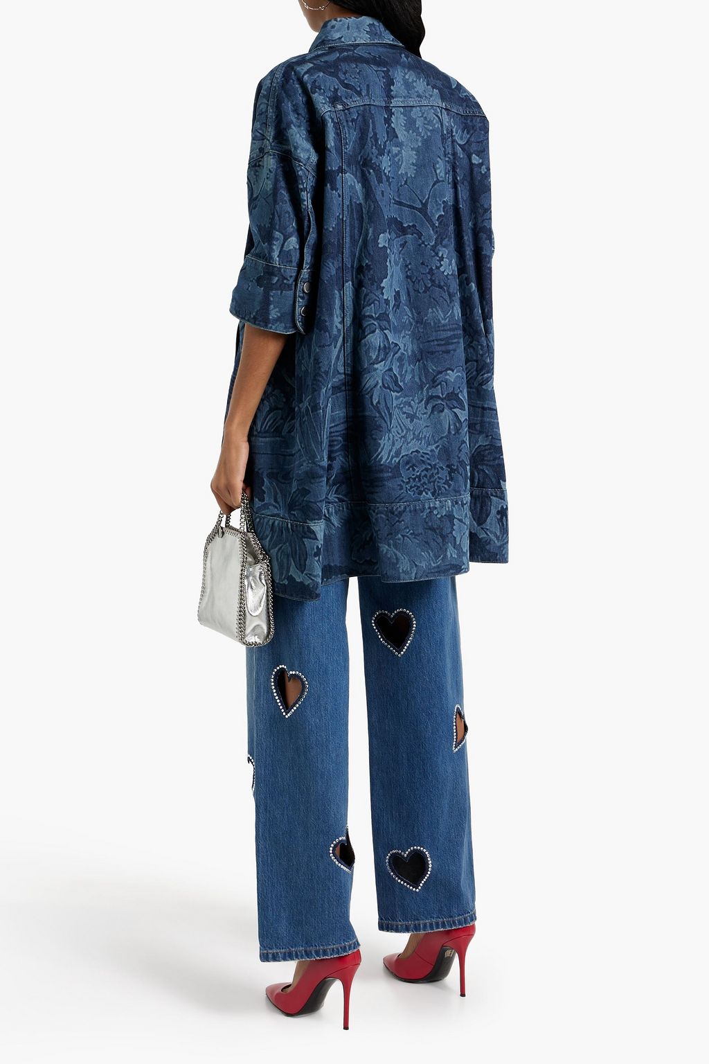 REDVALENTINO Asymmetric printed denim jacket