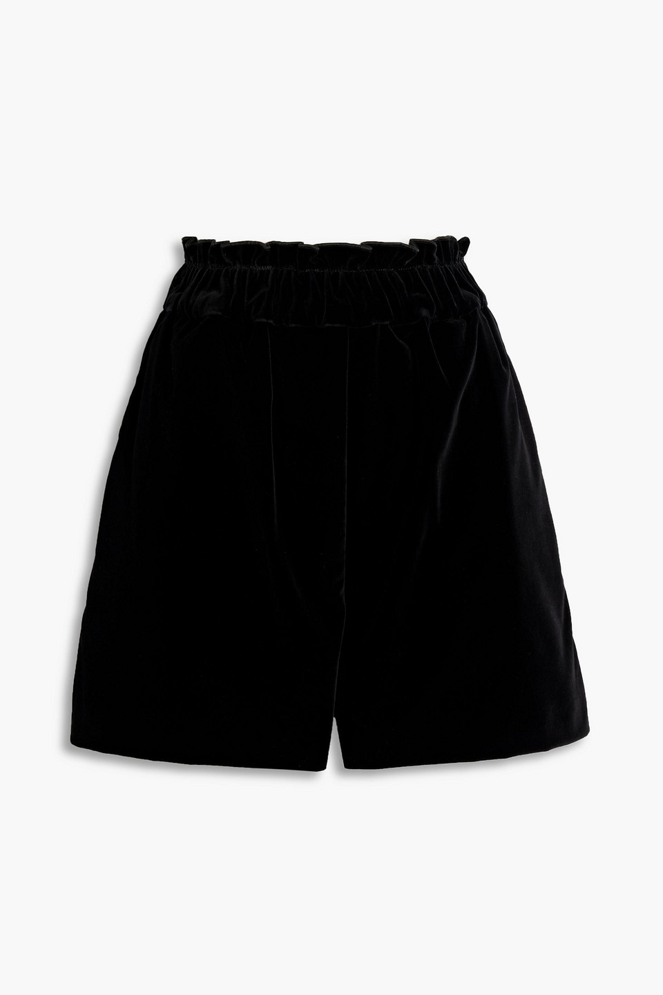 Red Valentino Cotton-blend Velvet Shorts In Black