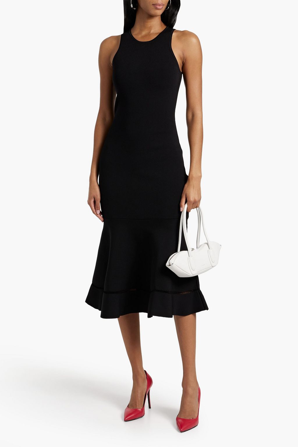 VB BODY VICTORIA BECKHAM Fluted stretch-knit midi dress